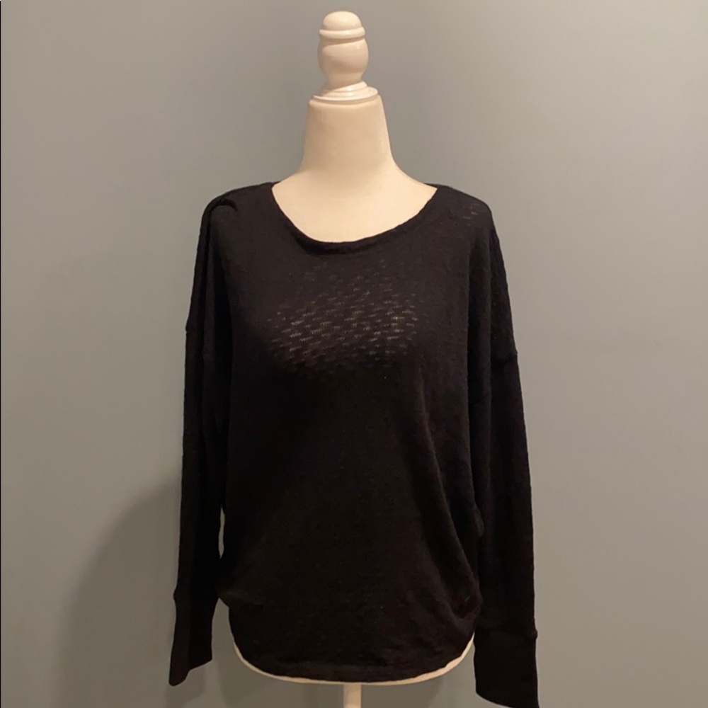 Anthropologie long sleeve tee shirt black medium